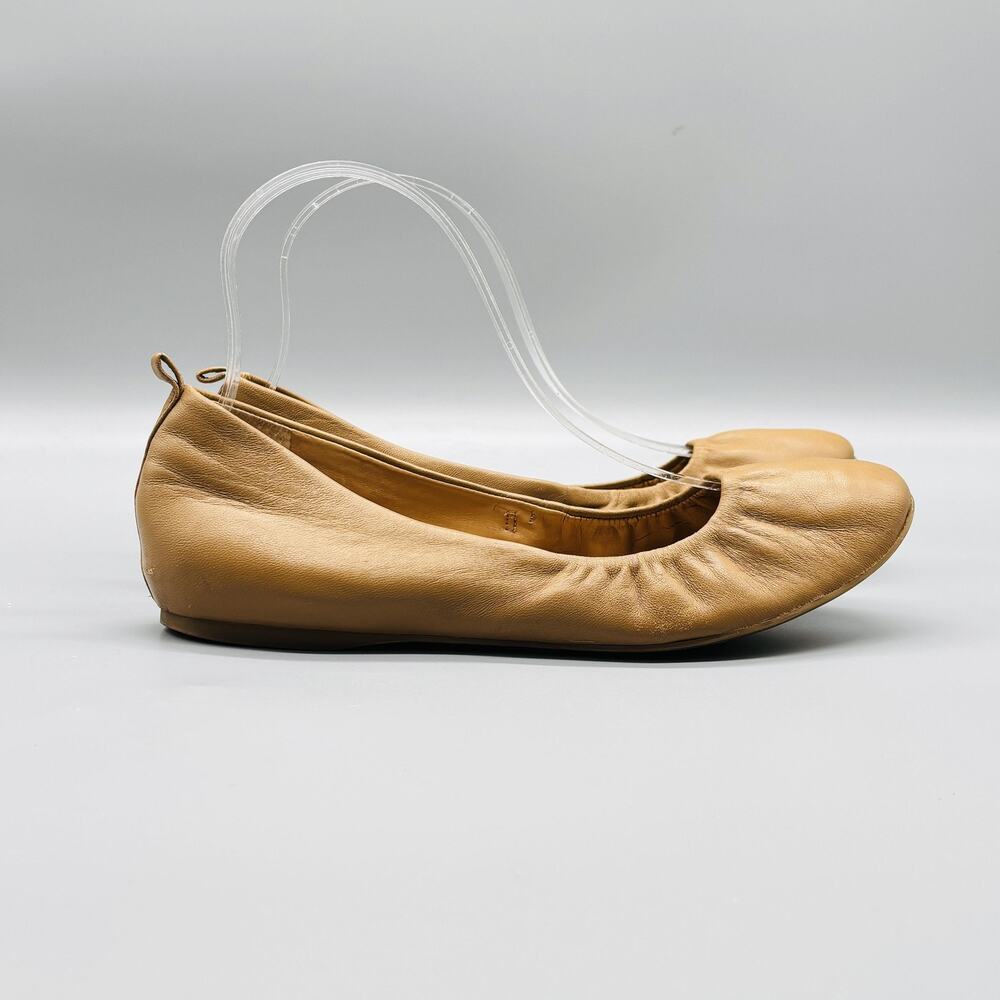 J Crew Shoes Womens 7 Brown Leather Anya Ballet Flats Round Toe Slip On Comfort